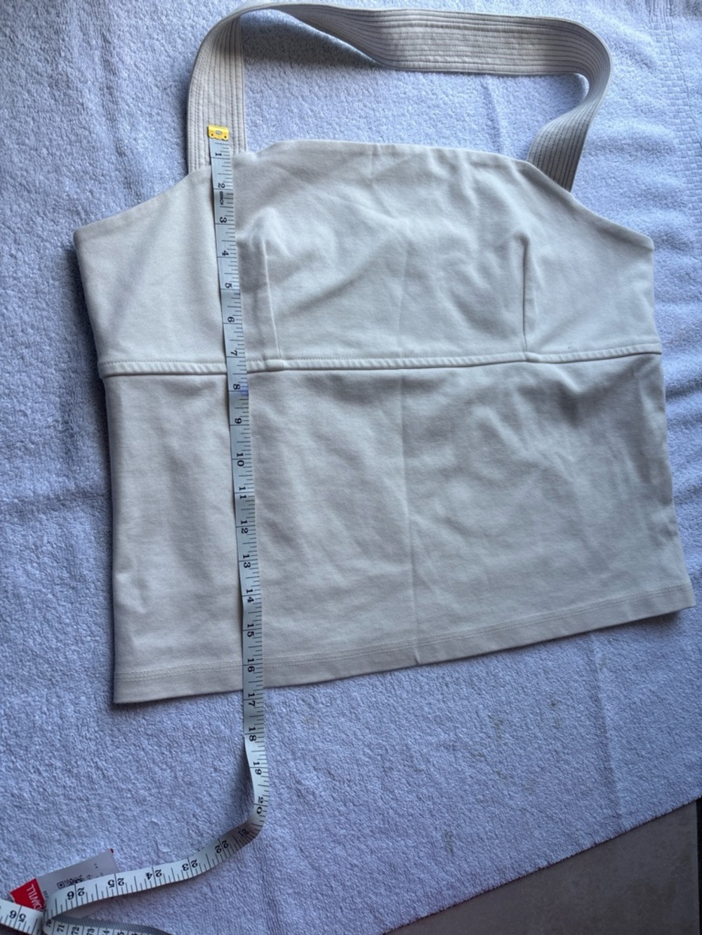 Anthropologie Cream Strapless Halter Ribbed-Back Dress - Picture 10 of 10